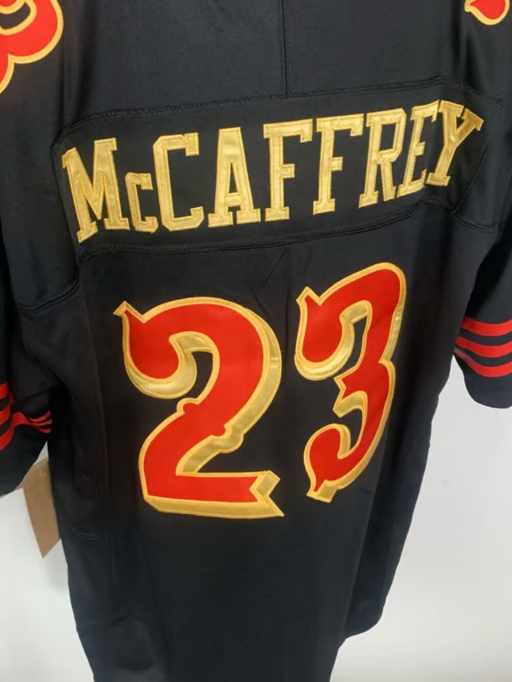 Christian McCaffrey Vapor Black Jersey Stitched